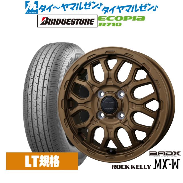BADX ロックケリー ROCK KELLY MX-W 12インチ 4.0J ブリヂストン ECOPIA エコピア R710 145/80R12 サマータイヤ ホイール4本セット