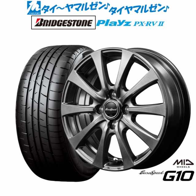 MID ユーロスピード G-10 16インチ 6.0J ブリヂストン PLAYZ プレイズ PX-RVII 195/60R16 サマータイヤ ホイール4本セット