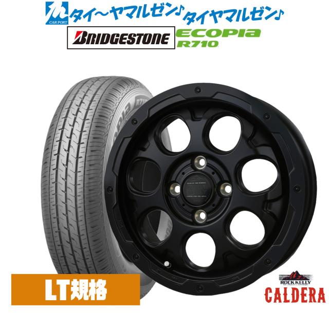 BADX ロックケリー ROCK KELLY カルデラ Black Edition(4-100) 12インチ 4.0J ブリヂストン ECOPIA エコピア R710 145/80R12 サマータイヤ ホイール4本セット