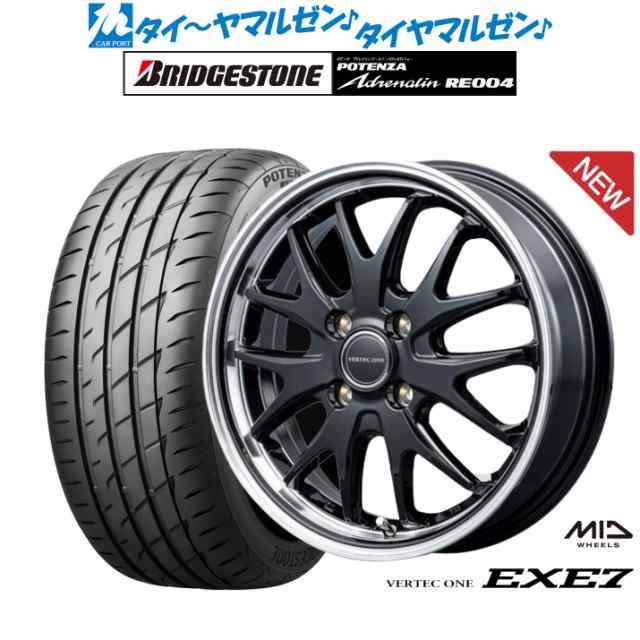 MID ヴァーテック ワン EXE7 14インチ 4.5J ブリヂストン POTENZA ポテンザ アドレナリン RE004 165/55R14 サマータイヤ ホイール4本セッ