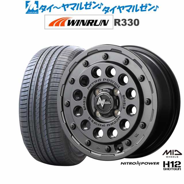 サマータイヤ ホイール4本セット MID ナイトロパワー H12 ショットガン バレルブラック 14インチ 4.5J WINRUN ウインラン R330 165/55R14