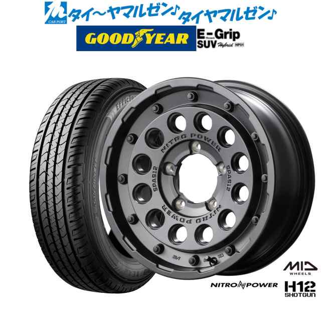 MID ナイトロパワー H12 ショットガン 15インチ 6.0J グッドイヤー エフィシエント グリップ SUV HP01 195/80R15 サマータイヤ ホイール4