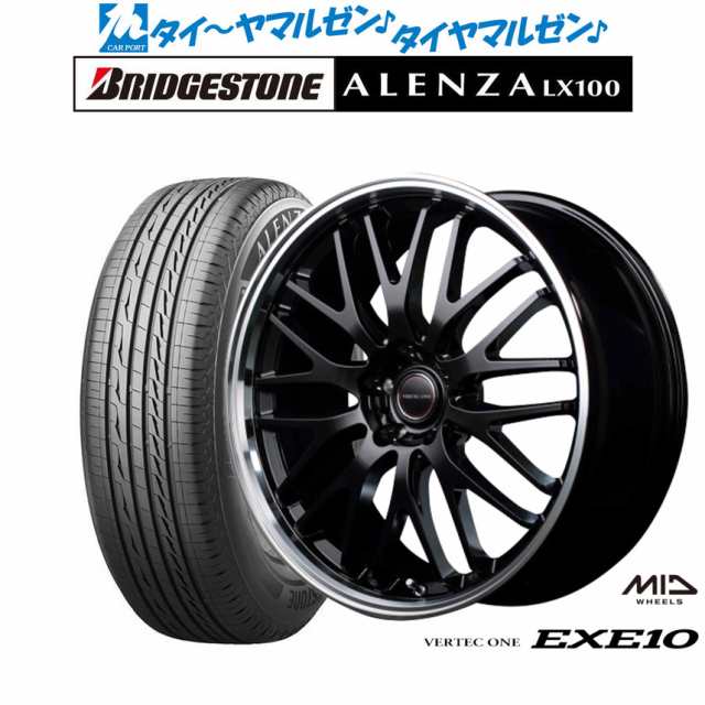 サマータイヤ ホイール4本セット MID ヴァーテック ワン EXE10 グロッシーブラック/リムポリッシュ 18インチ 7.0J ブリヂストン ALENZA アレンザ LX100 235/60R18 103Hの通販は 224,500円