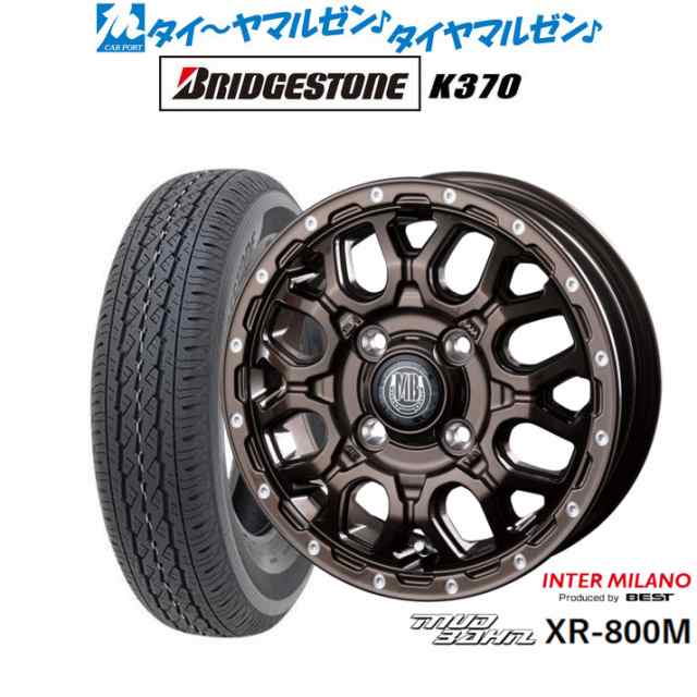 インターミラノ マッドバーン XR-800M 12インチ 4.0J ブリヂストン K370 145/80R12 サマータイヤ ホイール4本セット