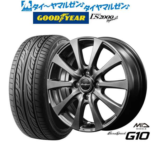 MID ユーロスピード G-10 15インチ 4.5J グッドイヤー イーグル LS2000 ハイブリッド2(HB2) 165/50R15 サマータイヤ ホイール4本セット