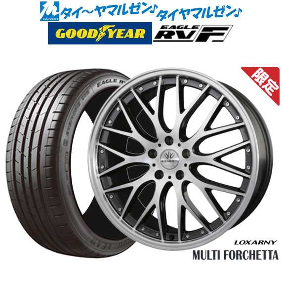 【数量限定】BADX ロクサーニ マルチフォルケッタ 18インチ 8.0J グッドイヤー イーグル RV-F(RVF) 215/45R18 サマータイヤ ホイール4本