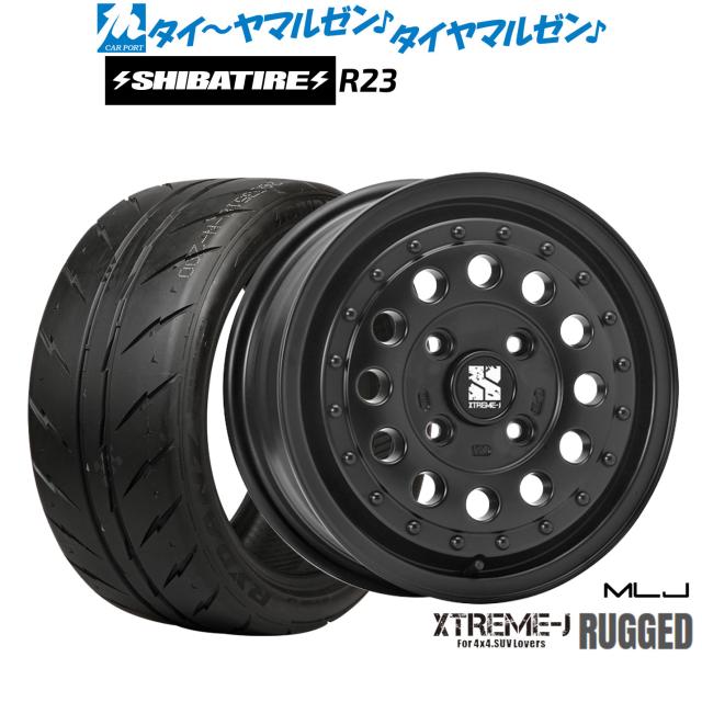 MLJ エクストリーム ラギッド 14インチ 5.0J SHIBATIRE シバタイヤ 280 (R23) 185/60R14 サマータイヤ ホイール4本セット