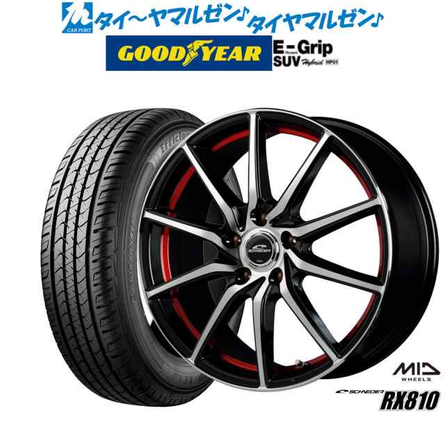 サマータイヤ ホイール4本セット MID シュナイダー RX810 ブラックポリッシュ/アンダーカットレッド 17インチ 7.0J グッドイヤー エフィ