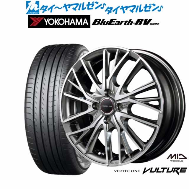 MID ヴァーテック ワン ヴァルチャー 15インチ 5.5J ヨコハマ BluEarth ブルーアース RV03(RV-03) 195/65R15 サマータイヤ ホイール4本セ