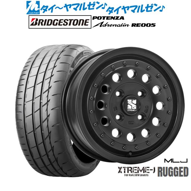 MLJ エクストリーム ラギッド 14インチ 5.0J ブリヂストン POTENZA ポテンザ Adrenalin(アドレナリン) RE005 165/55R14 サマータイヤ ホイール4本セット