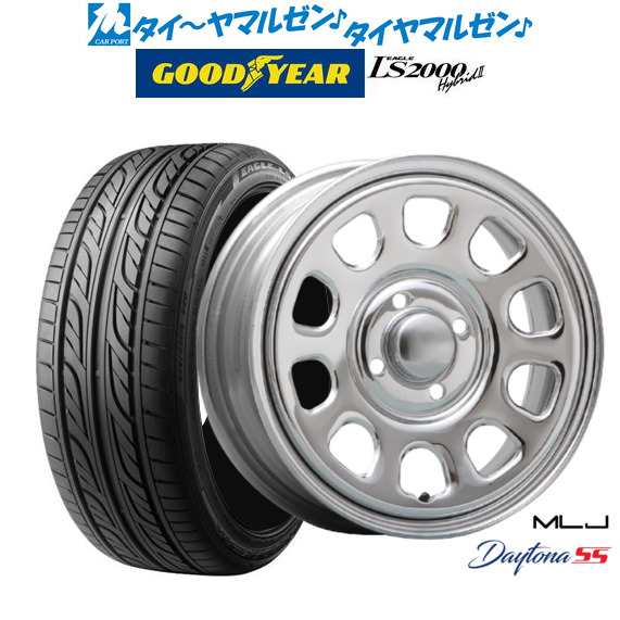 MLJ デイトナ SS クローム 14インチ 5.0J グッドイヤー イーグル LS2000 ハイブリッド2(HB2) 155/55R14 69V サマータイヤ ホイール4本セットの通販は