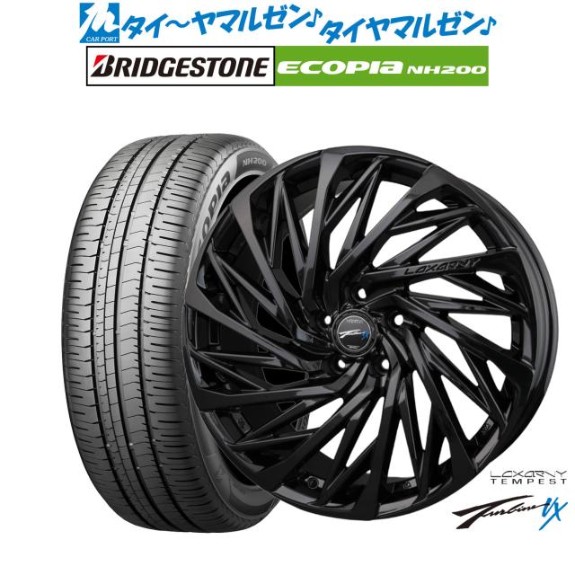 BADX ロクサーニ テンペストタービンVX Black Edition 18インチ 7.5J ブリヂストン ECOPIA エコピア NH200 225/45R18 サマータイヤ ホイール4本セット