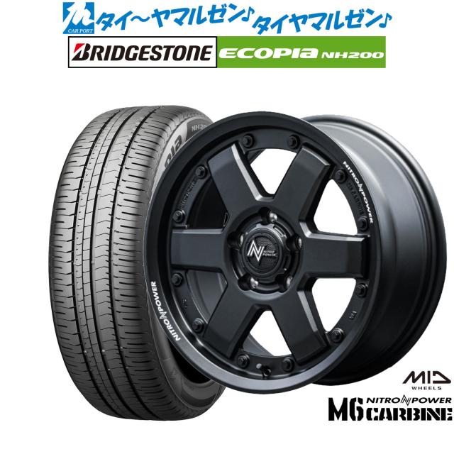 MID ナイトロパワー M6 カービン 16インチ 7.0J ブリヂストン ECOPIA エコピア NH200 195/50R16 サマータイヤ ホイール4本セットの通販は