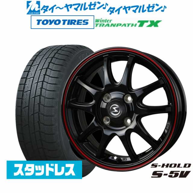 BADX エスホールド S-5V 14インチ 4.5J トーヨータイヤ ウィンタートランパス TX 155/65R14 スタッドレスタイヤ ホイール4本セット