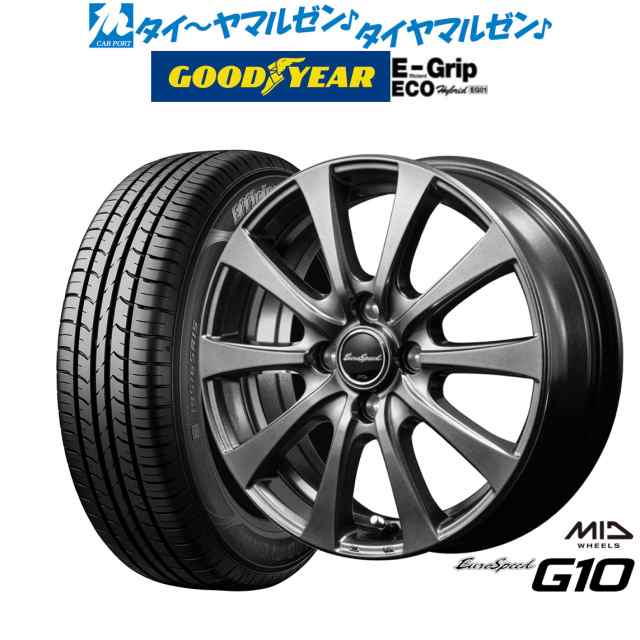 MID ユーロスピード G-10 14インチ 4.5J グッドイヤー エフィシエント グリップ エコ EG01 155/65R14 サマータイヤ ホイール4本セット