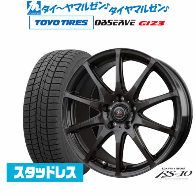 BADX ロクサーニスポーツ RS-10 16インチ 6.5J トーヨータイヤ OBSERVE オブザーブ GIZ3(ギズスリー) 175/60R16 スタッドレスタイヤ ホイ