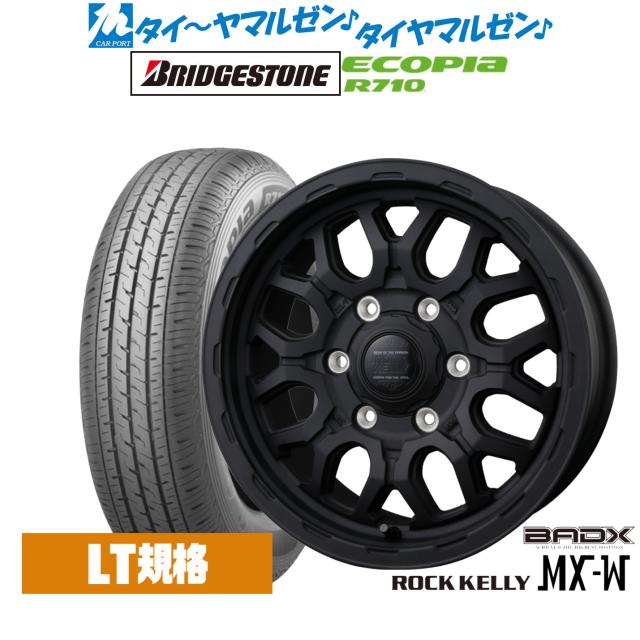 BADX ロックケリー ROCK KELLY MX-W 15インチ 6.0J ブリヂストン ECOPIA エコピア R710 195/80R15 サマータイヤ ホイール4本セット