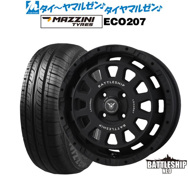 BADX ロクサーニ バトルシップ NEO(ネオ)(4-100) 14インチ 4.5J Best Choice MAZZINI(マジーニ) ECO 207 155/65R14 サマータイヤ ホイール4本セット