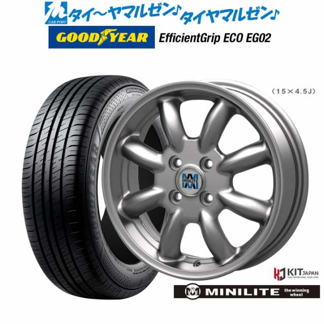 ミニライト 14インチ 4.5J グッドイヤー エフィシエント グリップ エコ EG02 165/60R14 サマータイヤ ホイール4本セット