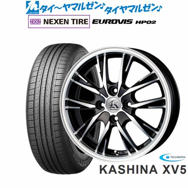 テクノピア カシーナ XV-5 14インチ 4.5J NEXEN ネクセン ロードストーン ユーロビズ HP02 155/65R14 サマータイヤ ホイール4本セット