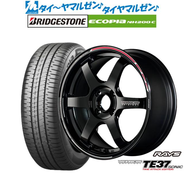 レイズ ボルクレーシング TE37 SONIC(ソニック) TIME ATTACK EDITION 15インチ 6.5J ブリヂストン ECOPIA エコピア NH200C 175/60R15 サマータイヤ ホイール4本セット 127,950円