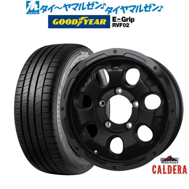 BADX ロックケリー ROCK KELLY カルデラ Black Edition(ジムニー) 16インチ 5.5J グッドイヤー エフィシエント グリップ RVF02 215/65R16 サマータイヤ ホイール4本セット