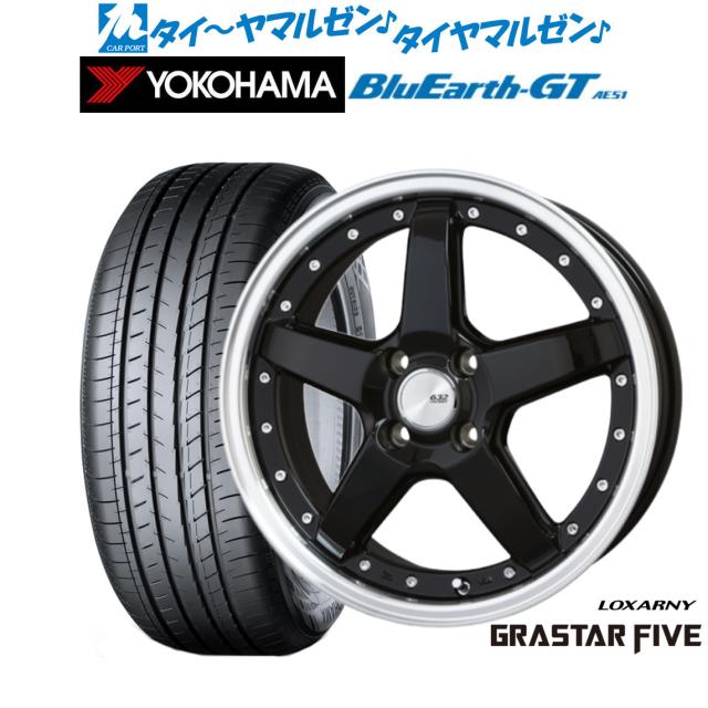 【かず】4本セット BADX ロクサーニ グラスターファイブ 16インチ 6.0J ヨコハマ BluEarth
