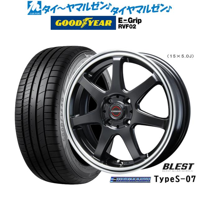 ニューレイトン ユーロマジック タイプ S-07 セミグロスブラック 14インチ 4.5J グッドイヤー エフィシエント グリップ RVF02 155/65R14 75H サマータイヤ ホイール4本セットの通販は