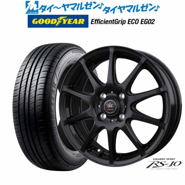 BADX ロクサーニスポーツ RS-10 13インチ 4.0J グッドイヤー エフィシエント グリップ エコ EG02 155/70R13 サマータイヤ ホイール4本セ