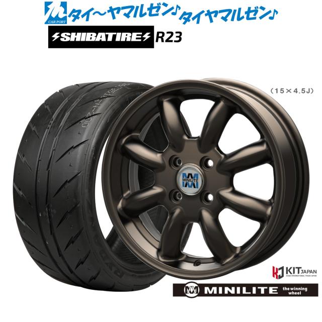 ミニライト 14インチ 4.5J SHIBATIRE シバタイヤ 280Z (R23) 165/60R14 サマータイヤ ホイール4本セット