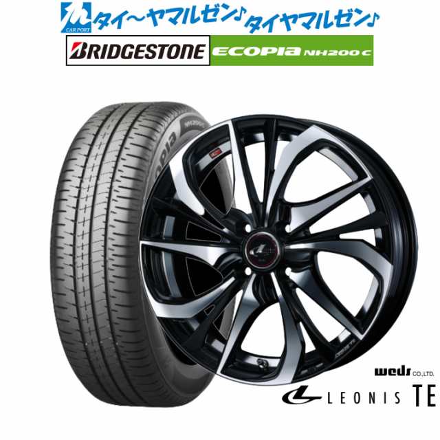 サマータイヤ ホイール4本セット ウェッズ レオニス TE パールブラック/ミラーカット 15インチ 5.5J ブリヂストン ECOPIA エコピア NH200