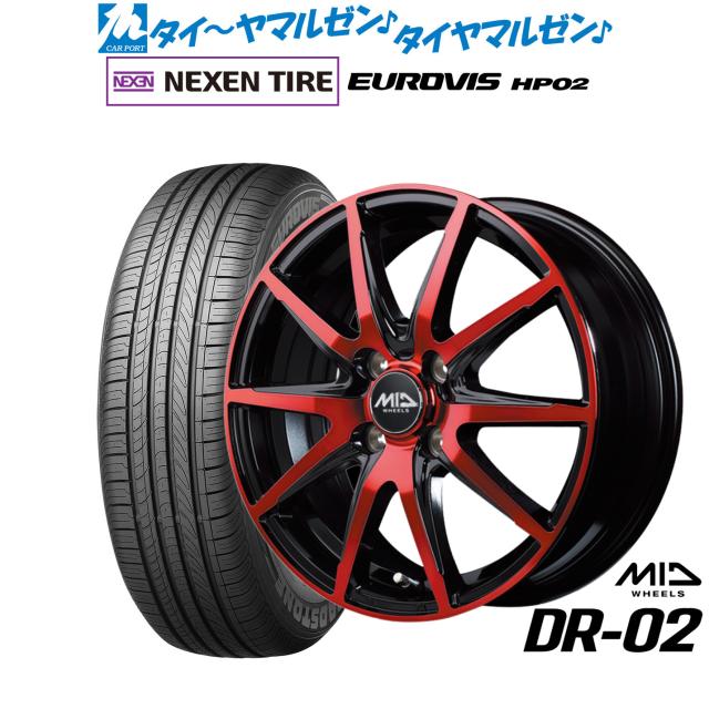 MID ホイールズ DR-02 15インチ 4.5J NEXEN ネクセン ロードストーン ユーロビズ HP02 165/60R15 サマータイヤ ホイール4本セット