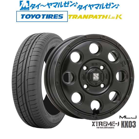 MLJ エクストリーム KK03 サテンブラック 13インチ 4.0J トーヨータイヤ トランパス LuK 165/65R13 77S サマータイヤ ホイール4本セッ