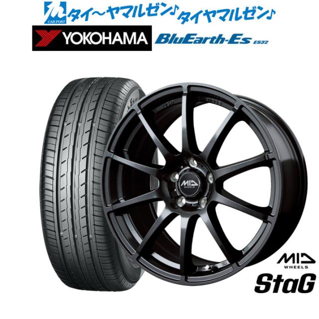 MID ホイールズ スタッグ 15インチ 6.0J ヨコハマ BluEarth-ES ブルーアースイーエス ES32 195/60R15 サマータイヤ ホイール4本セット