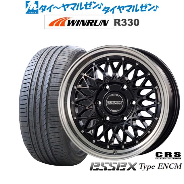 CRS ESSEX エセックス ENCM(1ピース) ブラック 18インチ 7.5J WINRUN ウインラン R330 215/55R18 95V サマータイヤ ホイール4本セット