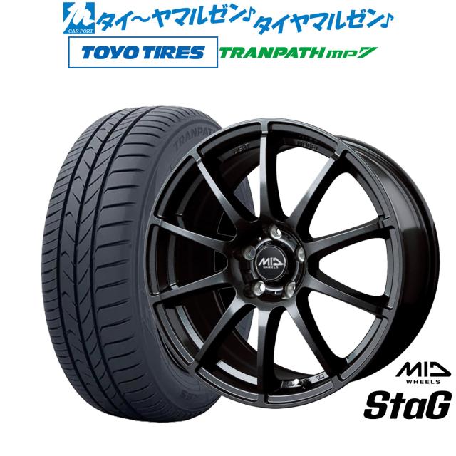 MID ホイールズ スタッグ 15インチ 6.0J トーヨータイヤ トランパス TRANPATH mp7  195/65R15 サマータイヤ ホイール4本セット