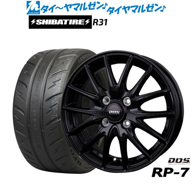 BADX D,O,S(DOS) RP-7 16インチ 6.0J SHIBATIRE シバタイヤ 280R (R31) 205/50R16 サマータイヤ ホイール4本セット