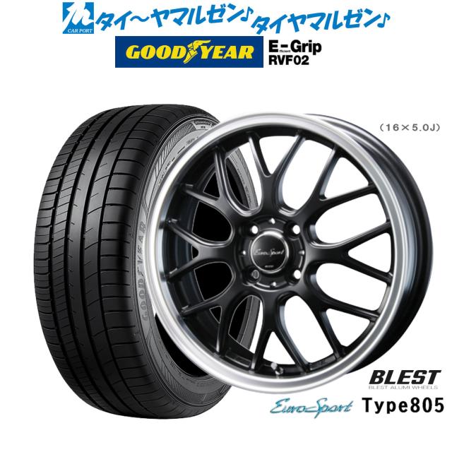 ニューレイトン ユーロスポーツ タイプ 805 セミグロスブラック 15インチ 5.0J グッドイヤー エフィシエント グリップ RVF02 165/55R15 75V サマータイヤ ホイール4本セットの通販は