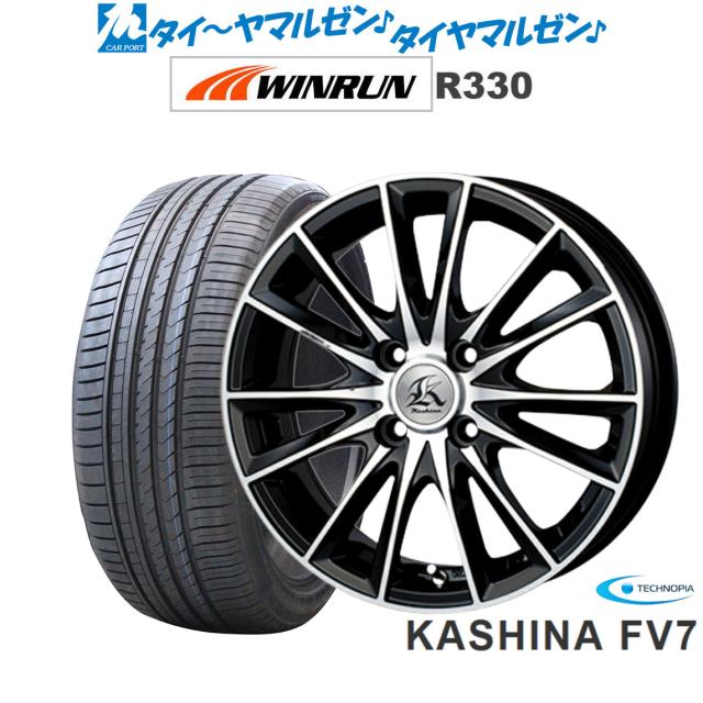 テクノピア カシーナ FV-7 ブラックポリッシュ 16インチ 5.0J WINRUN ウインラン R330 165/45R16 74V XL サマータイヤ ホイール4本セット