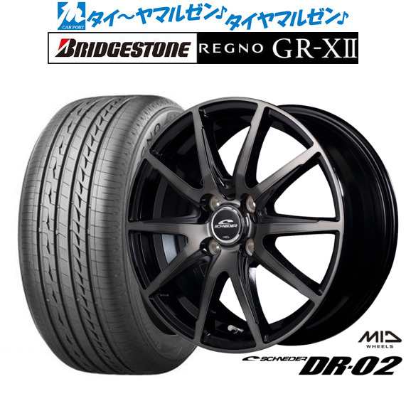 サマータイヤ ホイール4本セット MID シュナイダー DR-02 ブラックポリッシュ+ブラッククリア 14インチ 5.0J ブリヂストン REGNO レグノ