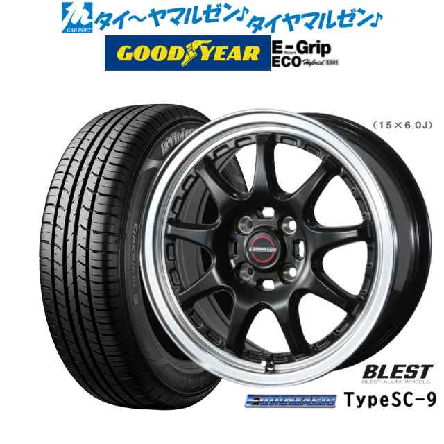 ニューレイトン ユーロマジック タイプ SC-9 グロスブラック 14インチ 4.5J グッドイヤー エフィシエント グリップ エコ EG01 155/65R14 75S サマータイヤ ホイール4本セットの通販は