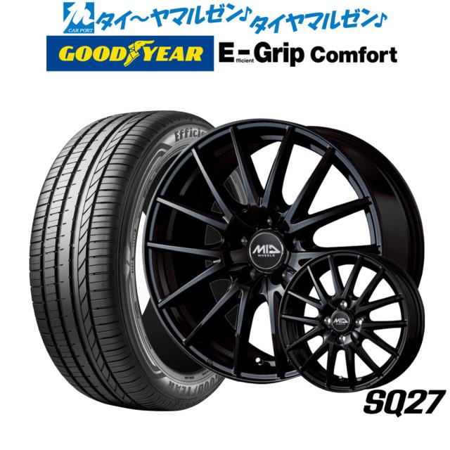 MID ホイールズ SQ27 15インチ 6.0J グッドイヤー エフィシエント グリップ コンフォート 185/60R15 サマータイヤ ホイール4本セット