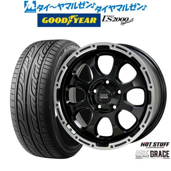 サマータイヤ ホイール4本セット ホットスタッフ マッドクロス グレイス セミグロスブラックandリムPO 17インチ 7.0J グッドイヤー イー