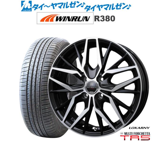 サマータイヤ ホイール4本セット BADX ロクサーニ マルチフォルケッタ TR5 ブラックポリッシュ 14インチ 4.5J WINRUN ウインラン R380 155/65R14 75T