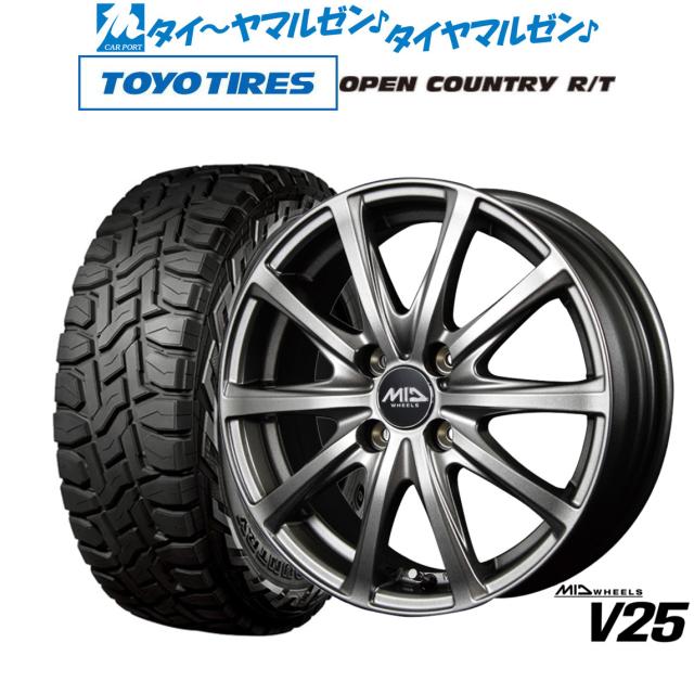 MID ホイールズ V25 14インチ 4.5J トーヨータイヤ OPEN COUNTRY