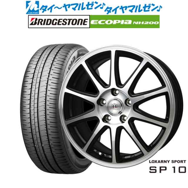 サマータイヤ ホイール4本セット BADX ロクサーニスポーツ SP10 ブラックポリッシュ 16インチ 6.5J ブリヂストン ECOPIA エコピア NH200