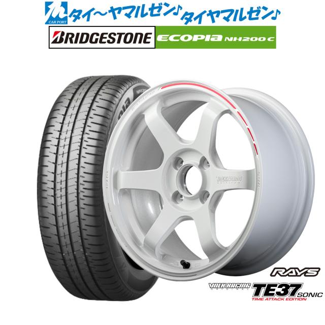 レイズ ボルクレーシング TE37 SONIC(ソニック) TIME ATTACK EDITION 15インチ 6.5J ブリヂストン ECOPIA エコピア NH200C 175/65R15 サマータイヤ ホイール4本セット