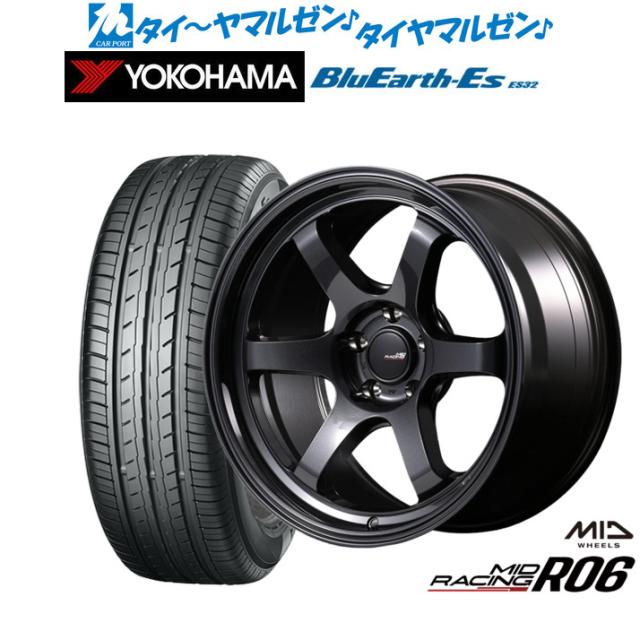 MID レーシング R06 18インチ 7.5J ヨコハマ BluEarth-ES ブルーアースイーエス ES32 215/45R18 サマータイヤ ホイール4本セット