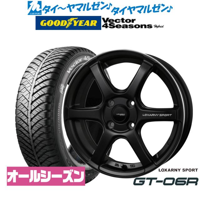 BADX ロクサーニスポーツ GT-06R 14インチ 4.5J グッドイヤー VECTOR ベクター 4Seasons ハイブリッド 165/65R14 サマータイヤ ホイール4本セット