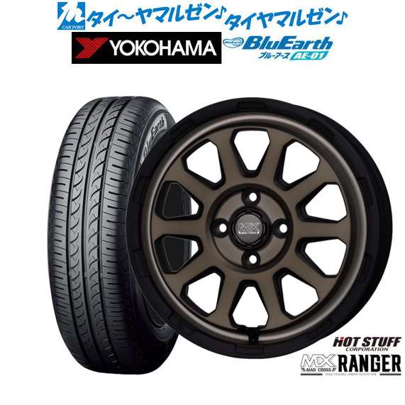 ホットスタッフ マッドクロス レンジャー 14インチ 4.5J ヨコハマ BluEarth ブルーアース (AE-01) 155/65R14 サマータイヤ ホイール4本セ